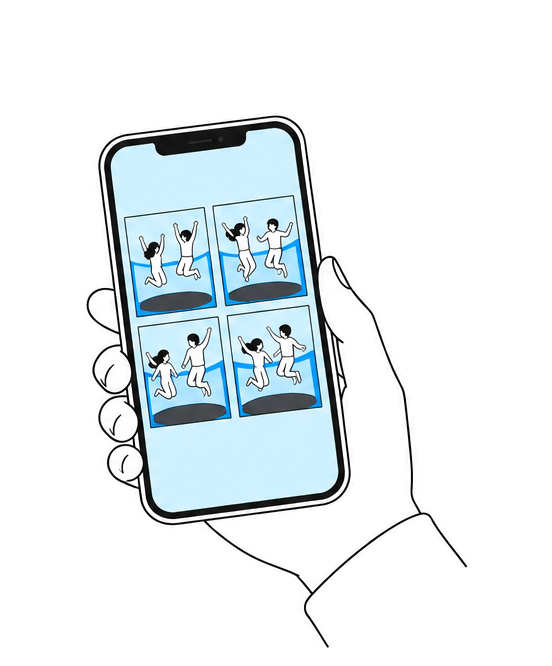 휴대폰에 뜬 2×2 네 컷 사진