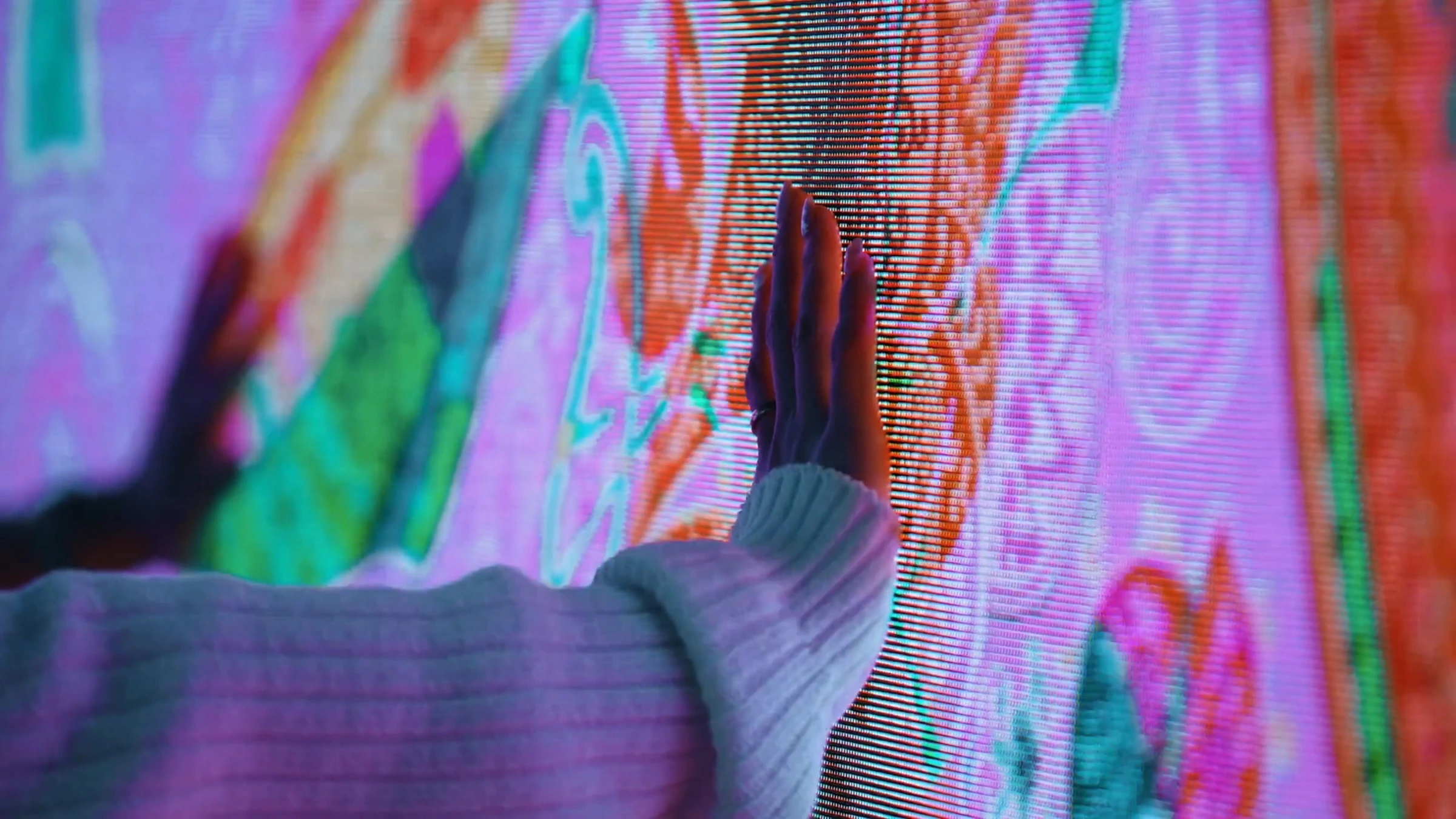 The point where hand meets screen