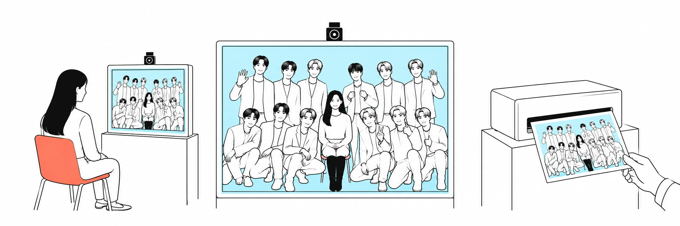Sit in the photo position