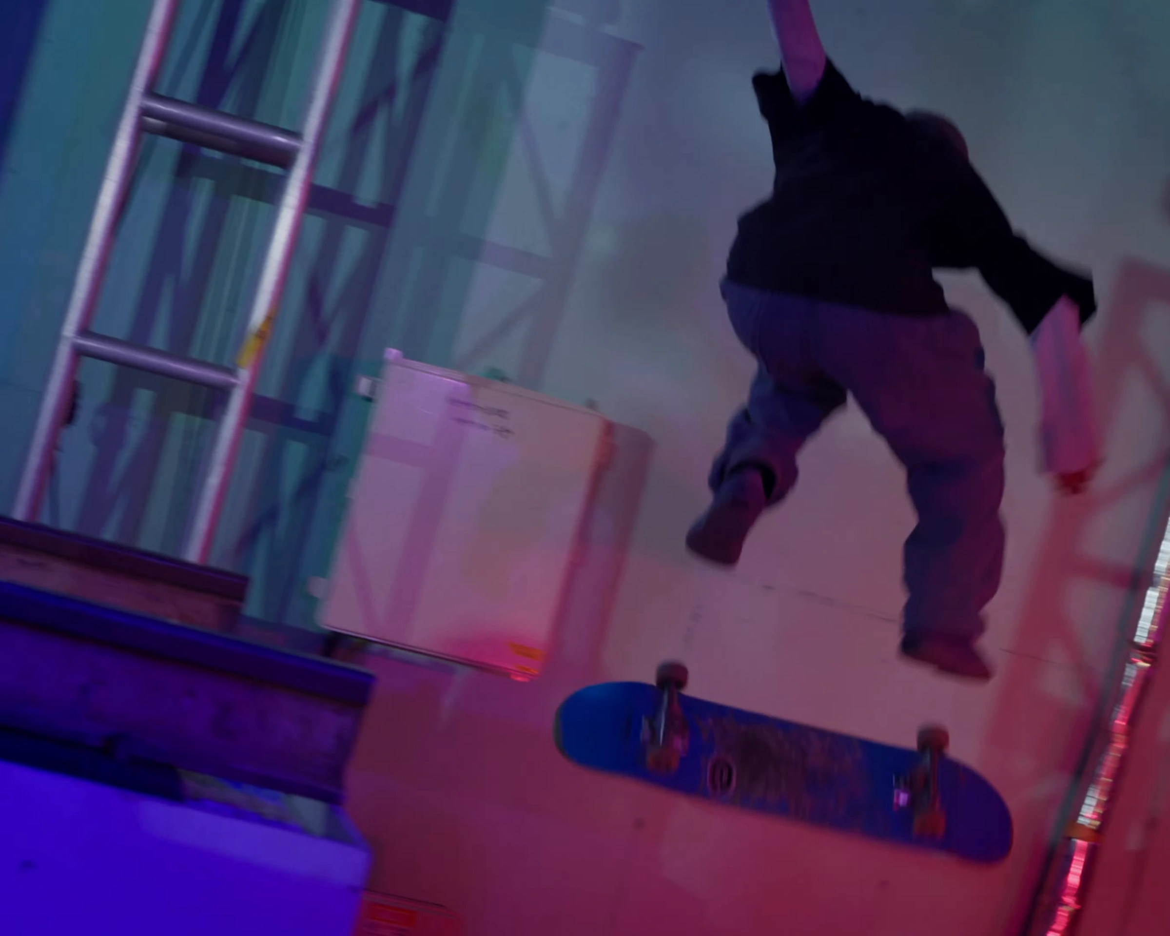 The skate area adjoining the stage