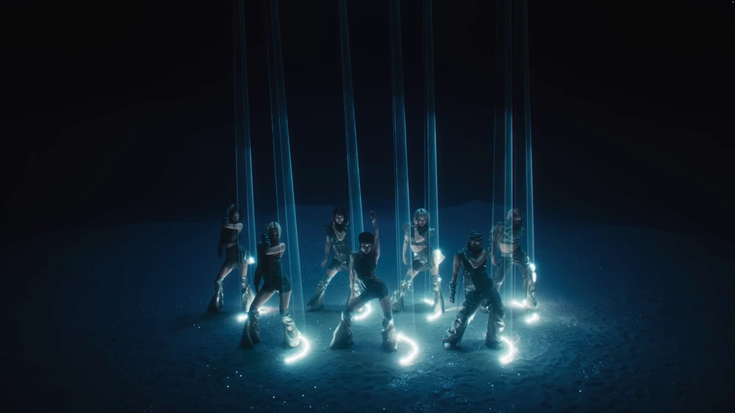7명의 안무를 고려해 설계한 XG HYPNOTIZE 대표 레이저 씬